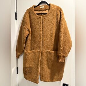 Madewell Cozy Tan Sherpa Teddy Coat